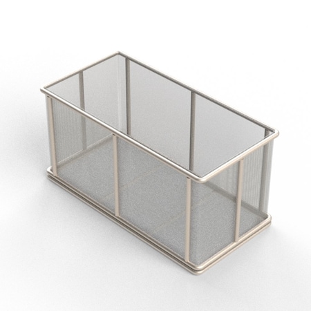 Anysizebasket Rectangular Wire Mesh Basket: 12Lx6Wx6H, 304 SS, 1/4 Rod Frame, No Handles, Mesh: 30 x .012 TMT-120060060-N30S